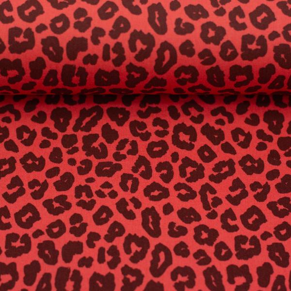 Baumwolle Leoni Animalprint  Koralle/Burgundy by Swafing